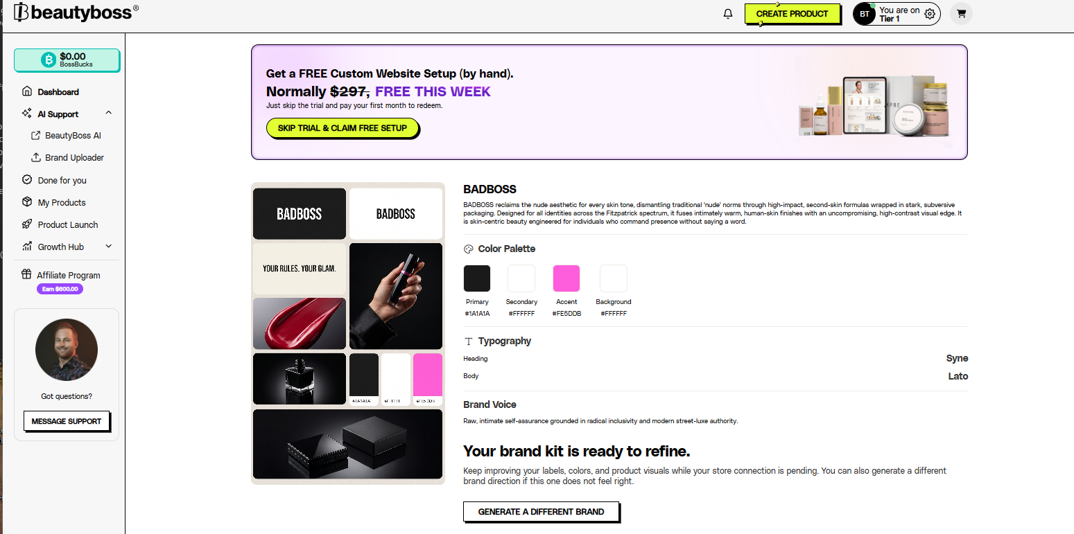 She can now manage her business from the BeautyBoss app