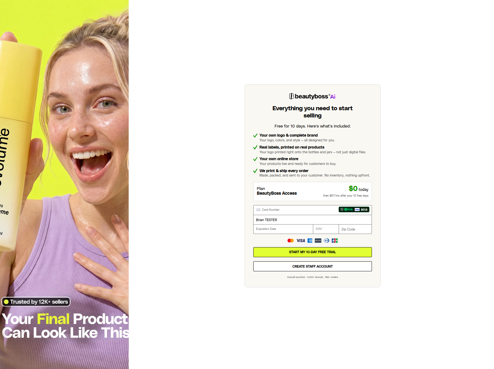 BeautyBoss free trial signup
